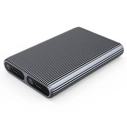Dviguba M.2 SATA NVMe diskų dėžutė USB-C pilka