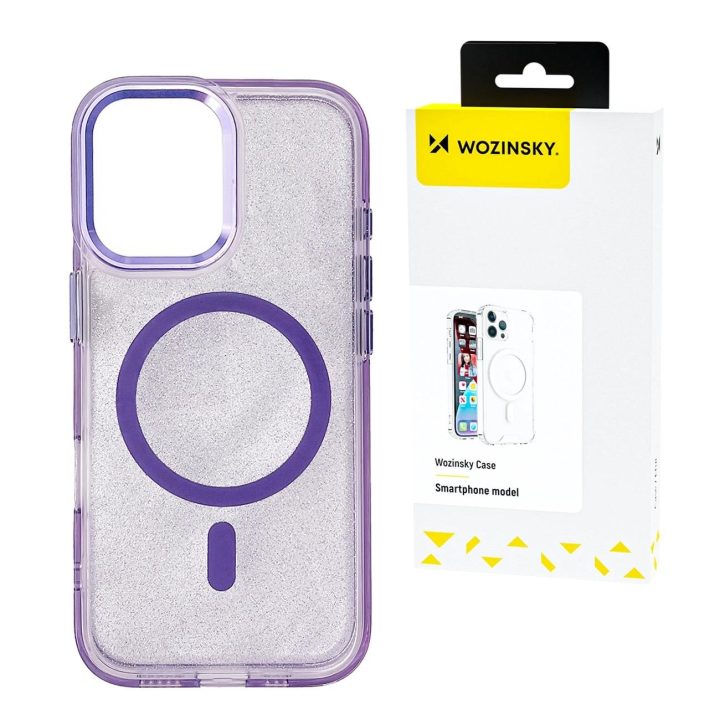 Dėklas su blizgučiais ir MagSafe Samsung Galaxy S25 Ultra – violetinis
