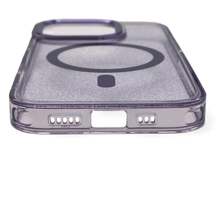 Dėklas su blizgučiais ir MagSafe Samsung Galaxy S25 – violetinis