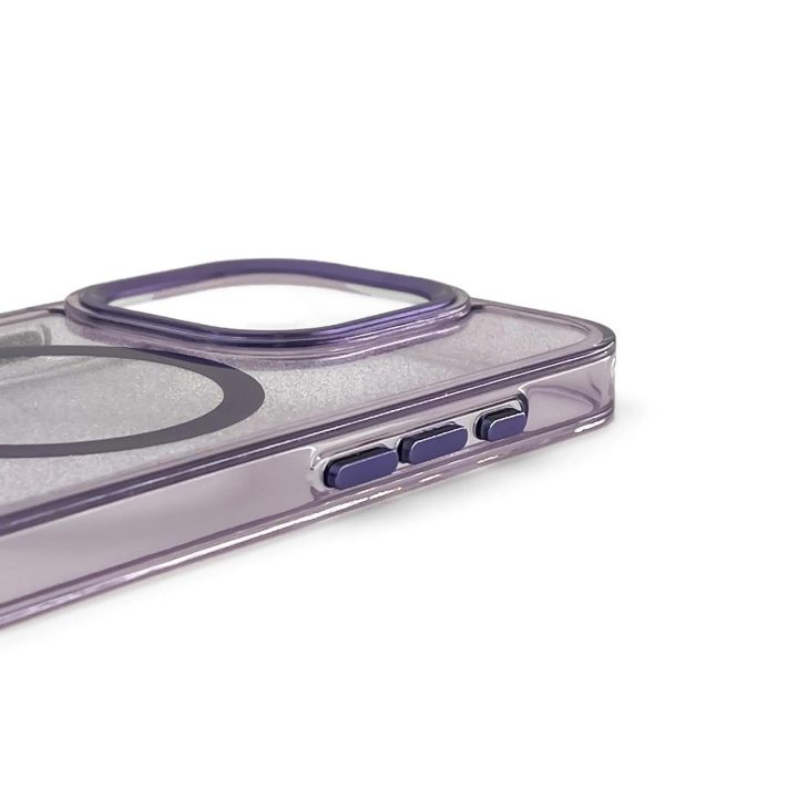 Dėklas su blizgučiais ir MagSafe Samsung Galaxy S25 – violetinis