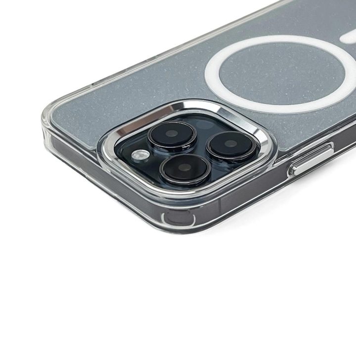 Dėklas su blizgučiais ir MagSafe Samsung Galaxy S25 – skaidrus
