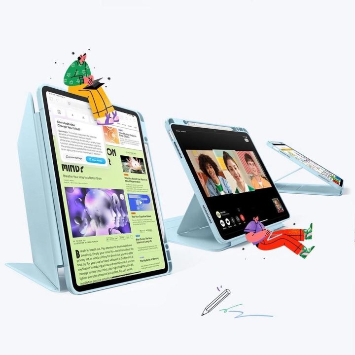 Planšetės dėklas ESR Flip Hybrid iPad Air 13 mėlynas