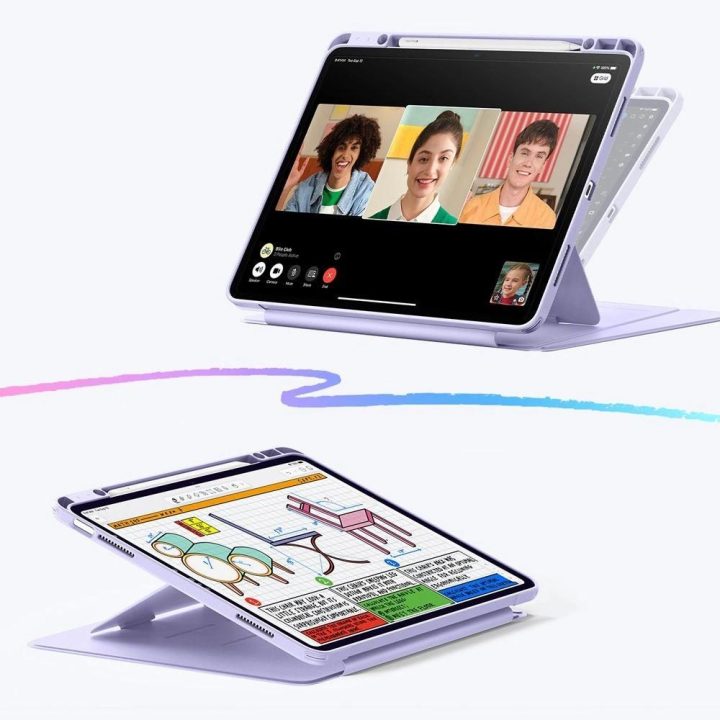 Planšetės dėklas ESR Flip Hybrid, violetinis, iPad Air 13