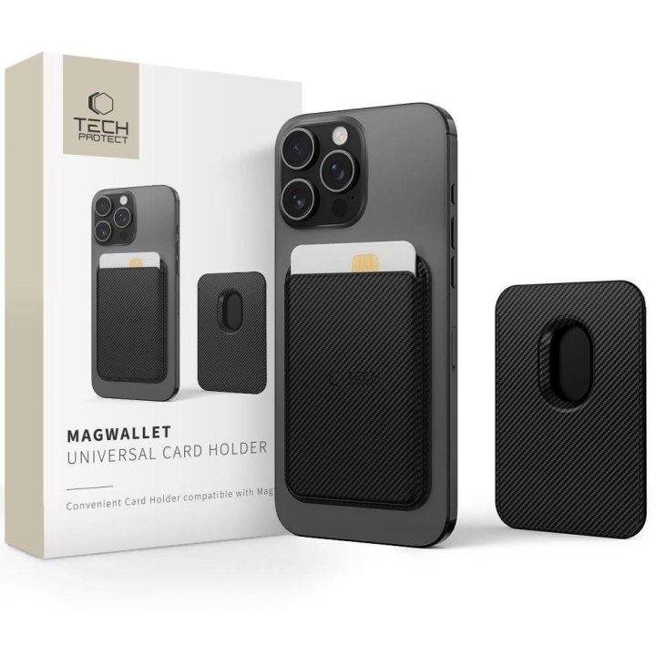 Magnetinis dėklas su kortelių laikikliu MagWallet – juodas