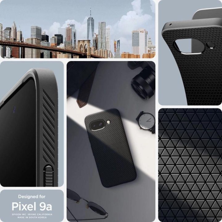 Dėklas Spigen Liquid Air Google Pixel 9A, juodas matinis