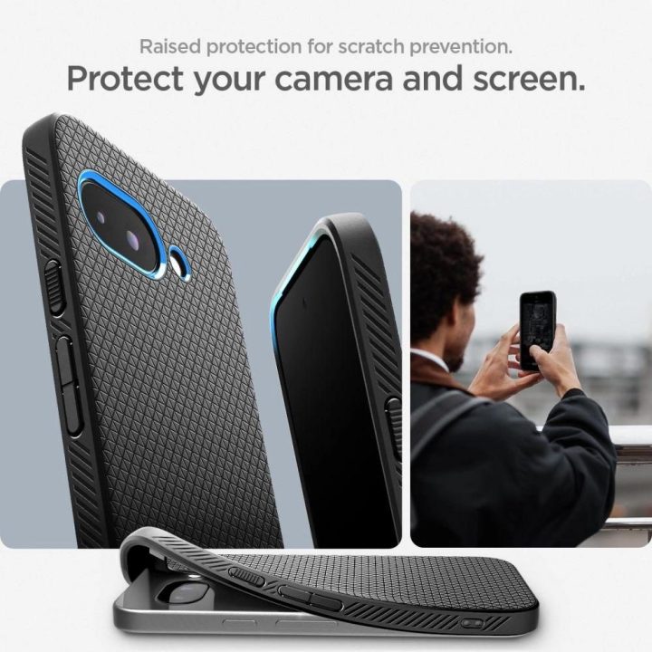 Dėklas Spigen Liquid Air Google Pixel 9A, juodas matinis