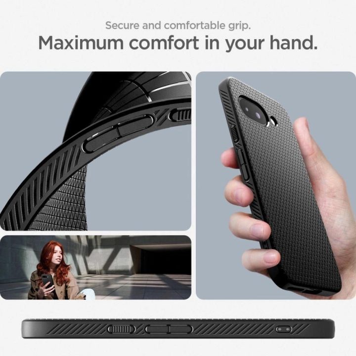 Dėklas Spigen Liquid Air Google Pixel 9A, juodas matinis