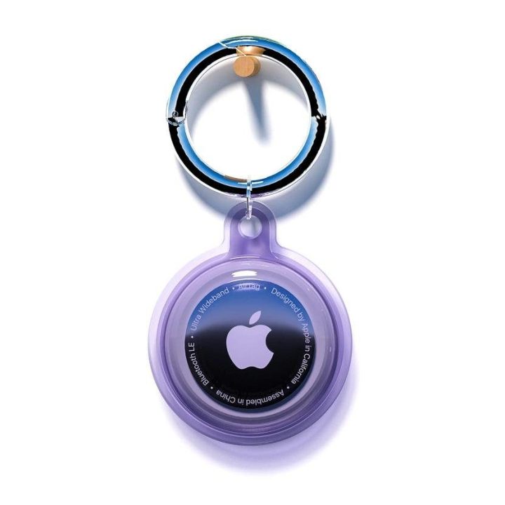 Vandeniui atsparus Apple AirTag dėklas – violetinis