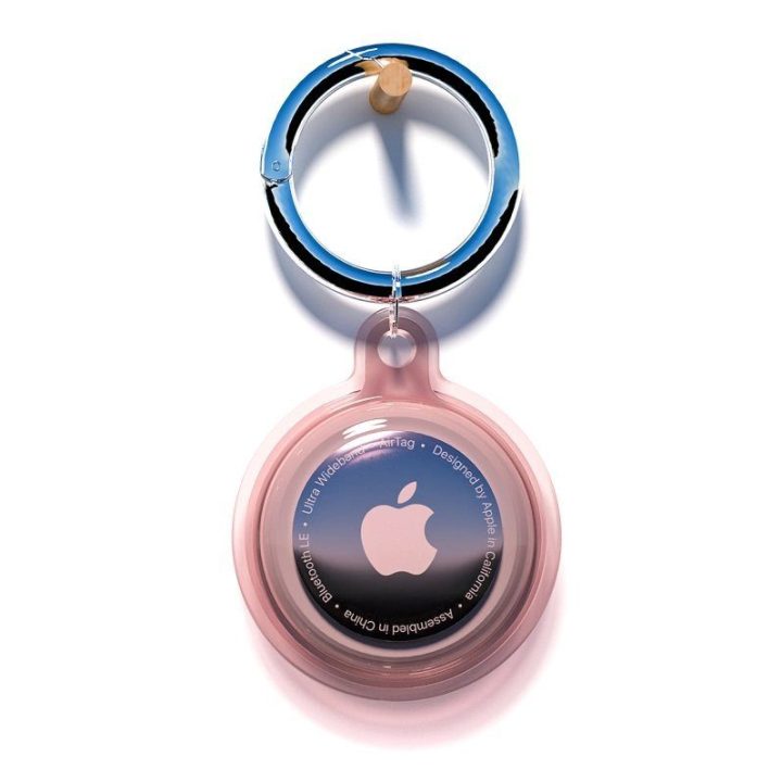 Vandeniui atsparus Apple AirTag dėklas – rožinis