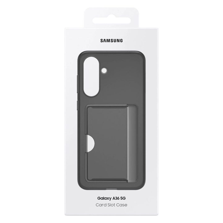 Dėklas su kortelių skyriumi Samsung Galaxy A36 5G, juodas