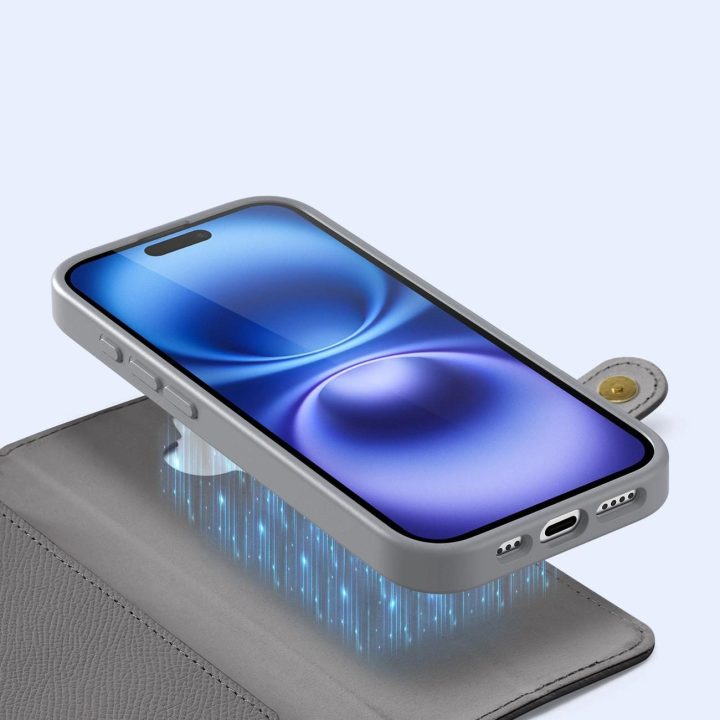 Odinis telefono dėklas Lawa, pilkas, iPhone 16