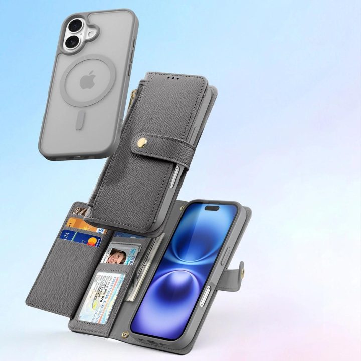 Odinis telefono dėklas Lawa, pilkas, iPhone 16
