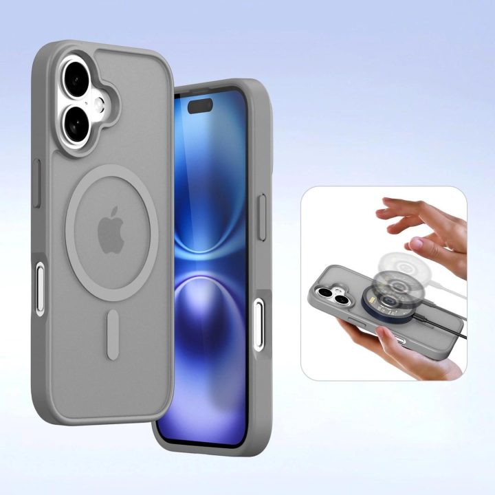Odinis telefono dėklas Lawa, pilkas, iPhone 16