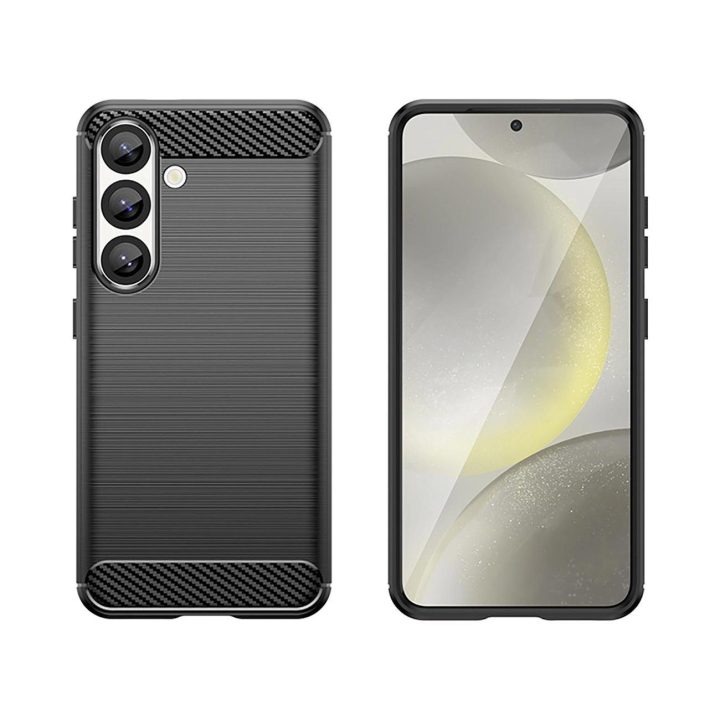 Silikoninis dėklas Carbon Samsung Galaxy S25 Edge juodas