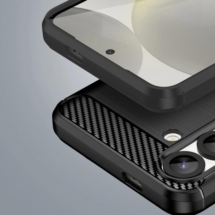 Silikoninis dėklas Carbon Samsung Galaxy S25 Edge juodas