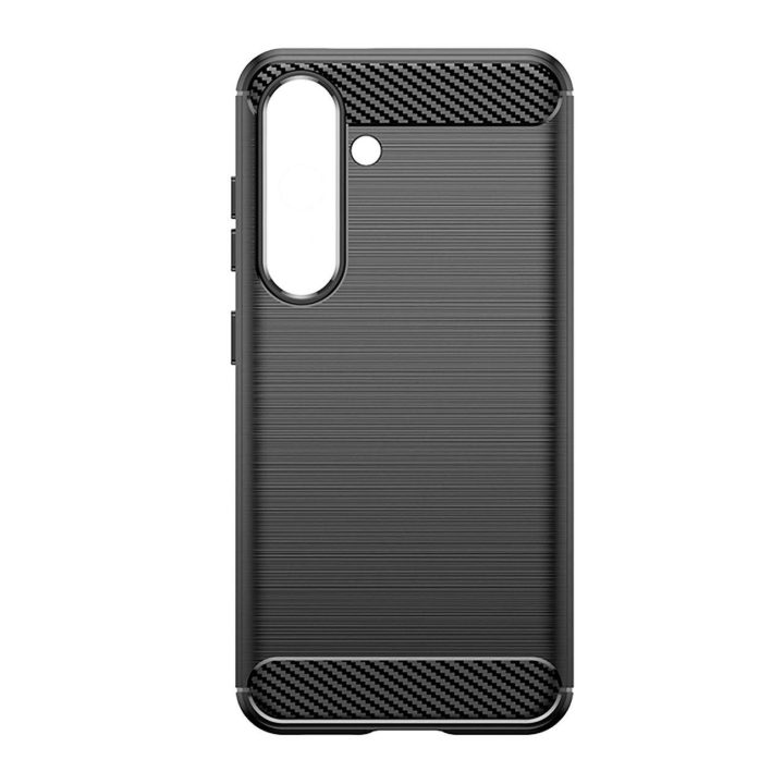 Silikoninis dėklas Carbon Samsung Galaxy S25 Edge juodas