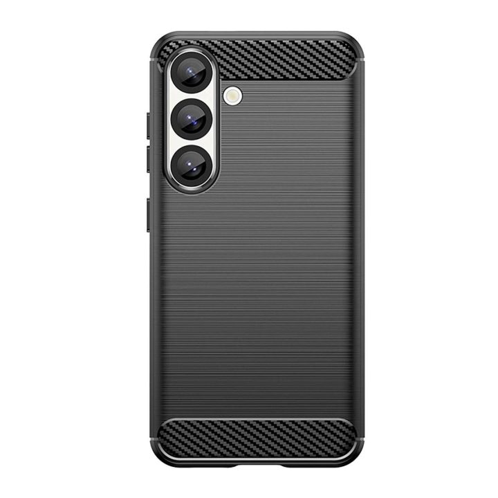 Silikoninis dėklas Carbon Samsung Galaxy S25 Edge juodas