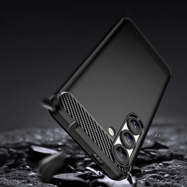 Silikoninis dėklas Carbon Samsung Galaxy S25 Edge juodas