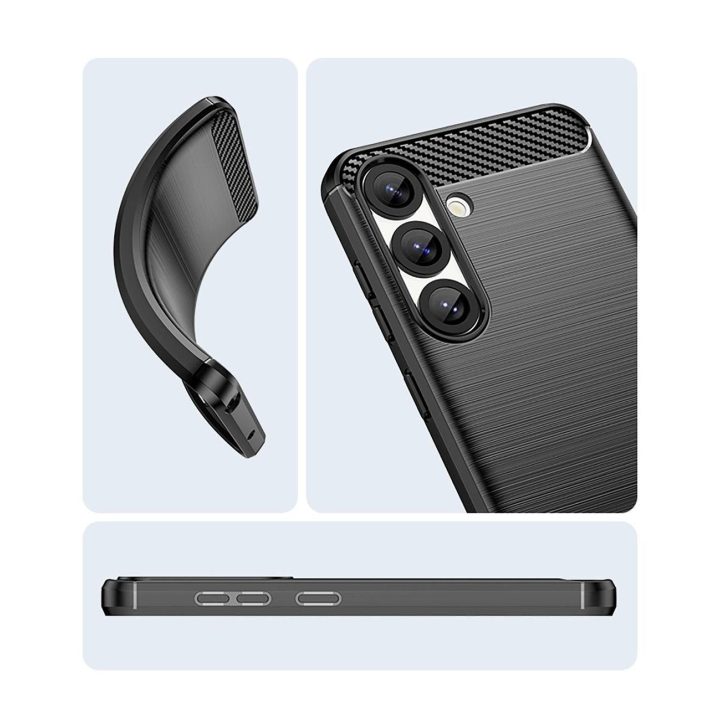 Silikoninis dėklas Carbon Samsung Galaxy S25 Edge juodas