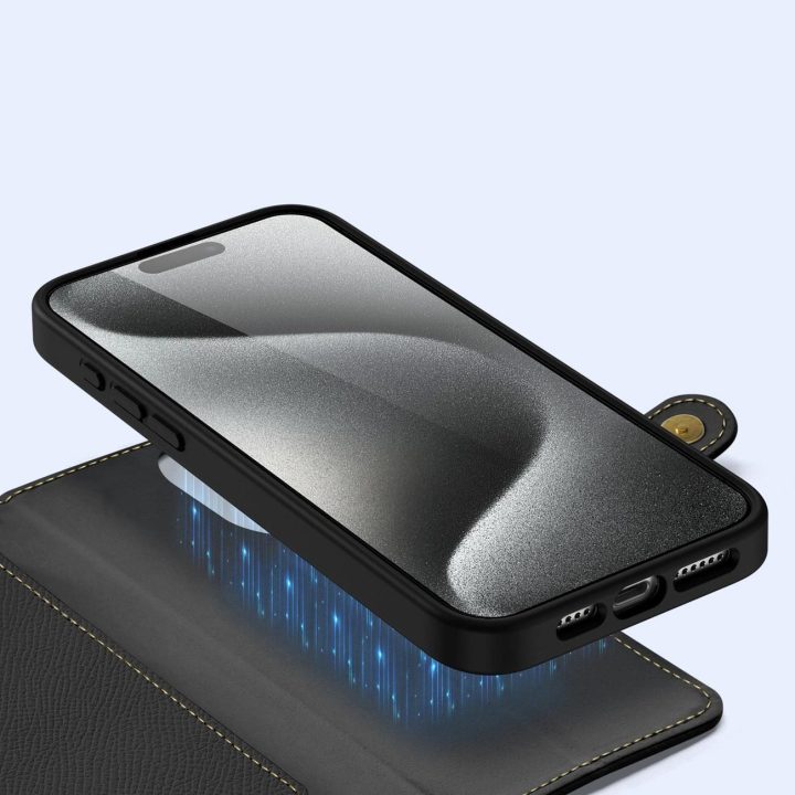 Odinis telefono dėklas iPhone 15 Pro – juodas