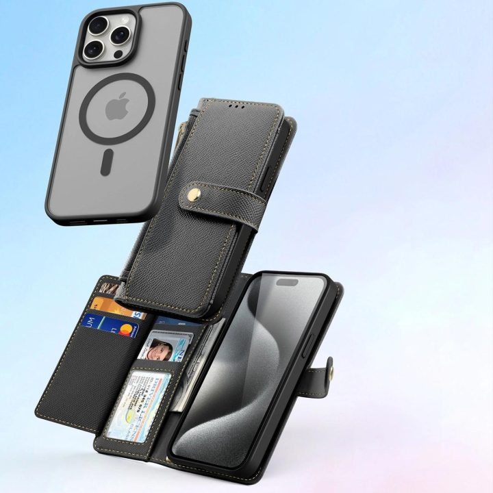 Odinis telefono dėklas iPhone 15 Pro – juodas