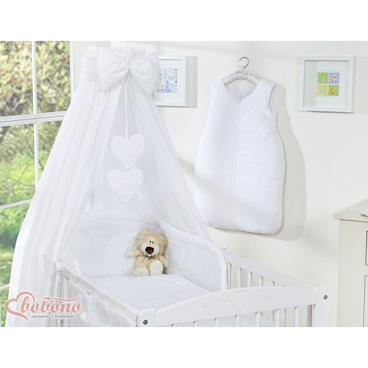 Vaikiška lovos užuolaidėlė Hanging Hearts balta