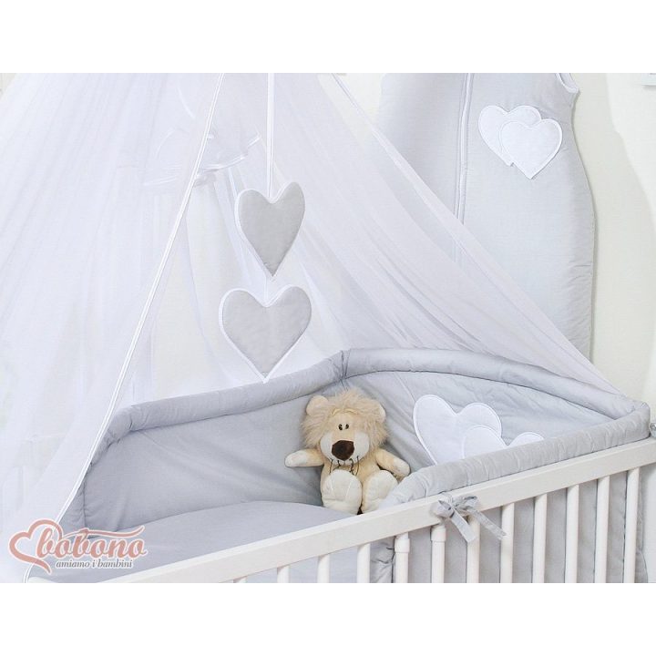 Patalynės komplektas su tinkleliu Hanging Hearts pilkas