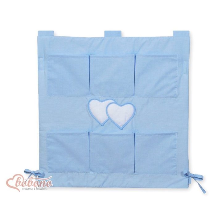 Lovytės kišenėlė kūdikiui Hanging Hearts mėlyna