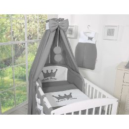 Lovos stogelis vaikams Little Prince/Princess, antracito spalvos