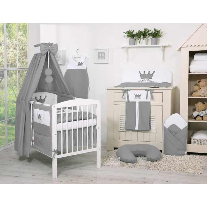 Lovos stogelis vaikams Little Prince/Princess, antracito spalvos