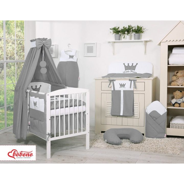 Lovos stogelis vaikams Little Prince/Princess, antracito spalvos