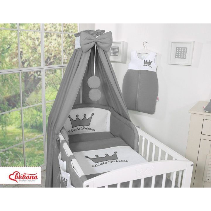 Lovos stogelis vaikams Little Prince/Princess, antracito spalvos