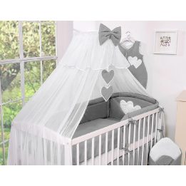 Tinklelis nuo uodų iš šifono Hanging Hearts, antracito spalvos