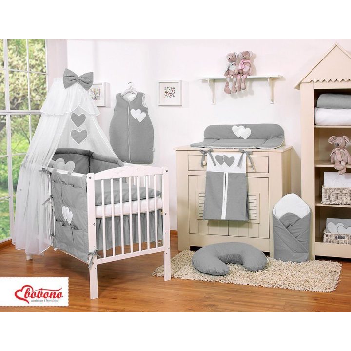 Tinklelis nuo uodų iš šifono Hanging Hearts, antracito spalvos