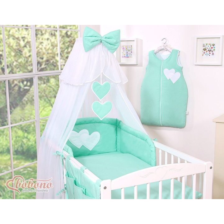 Užuolaidinė tinklelis nuo uodų Hanging Hearts mėtų spalvos