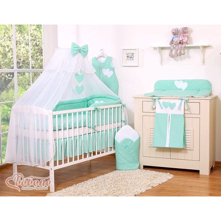 Užuolaidinė tinklelis nuo uodų Hanging Hearts mėtų spalvos