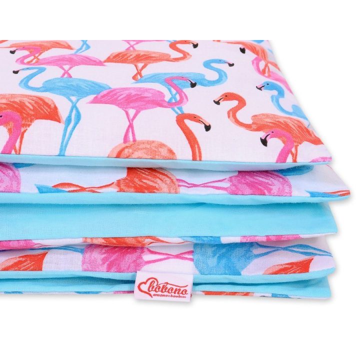 Vaikiška medvilninė patalynė su flamingais 140x200