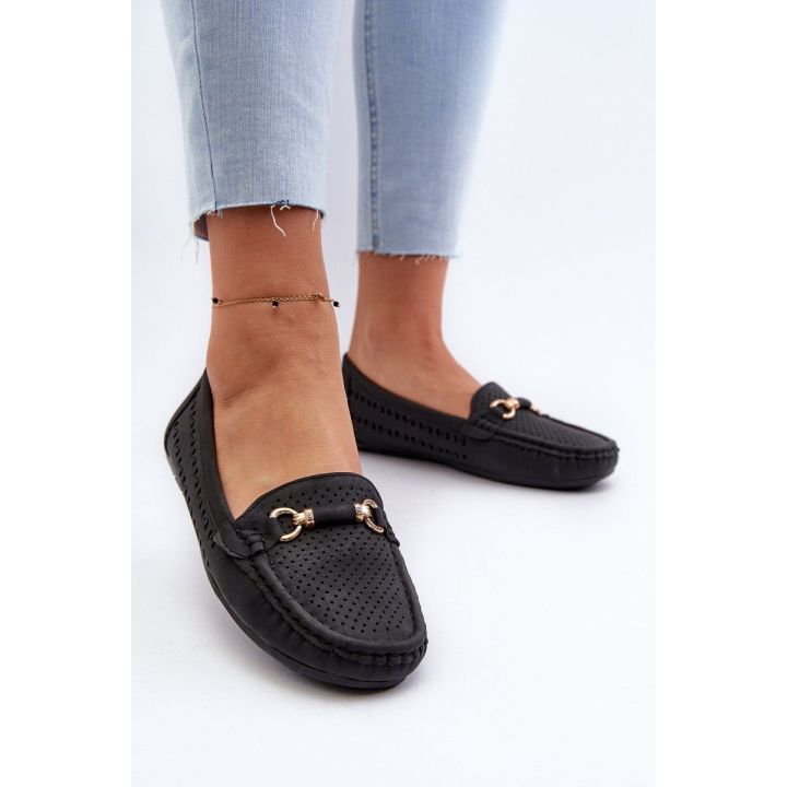 Moteriški juodi nėriniai Loafers“ Rasirna