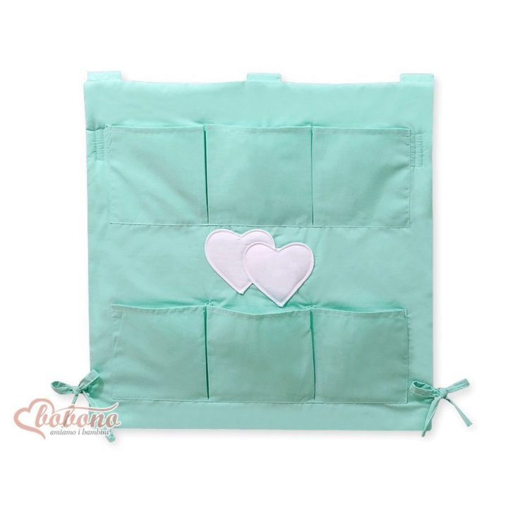 Lovytės kišenėlė Hanging Hearts, mėtų spalvos