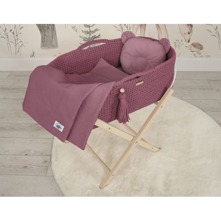 Pledas su pagalvėle, 2 dalių rinkinys, pastelinis violetas