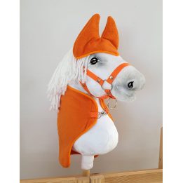 Hobby Horse oranžinė fleece antklodė ir ausinės