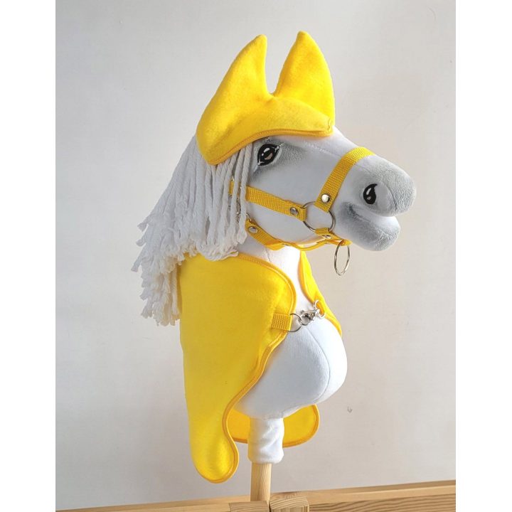 Hobby Horse geltona fleece antklodė ir ausinukai
