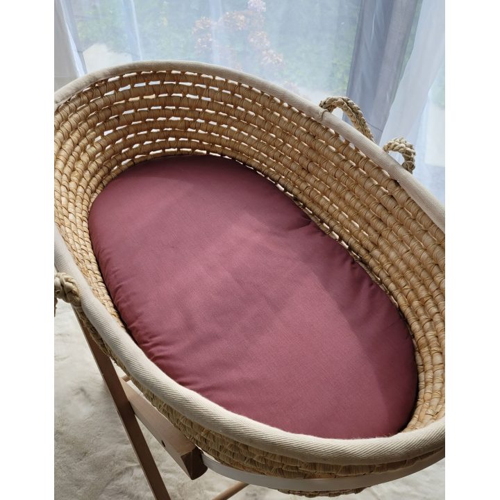 Medvilninė paklodė lopšio čiužiniui 75x35 cm, violetinė