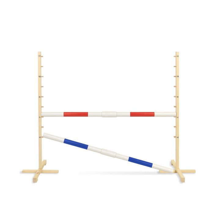 Šuolių kliūtis hobby horse raudona ir mėlyna 120 cm