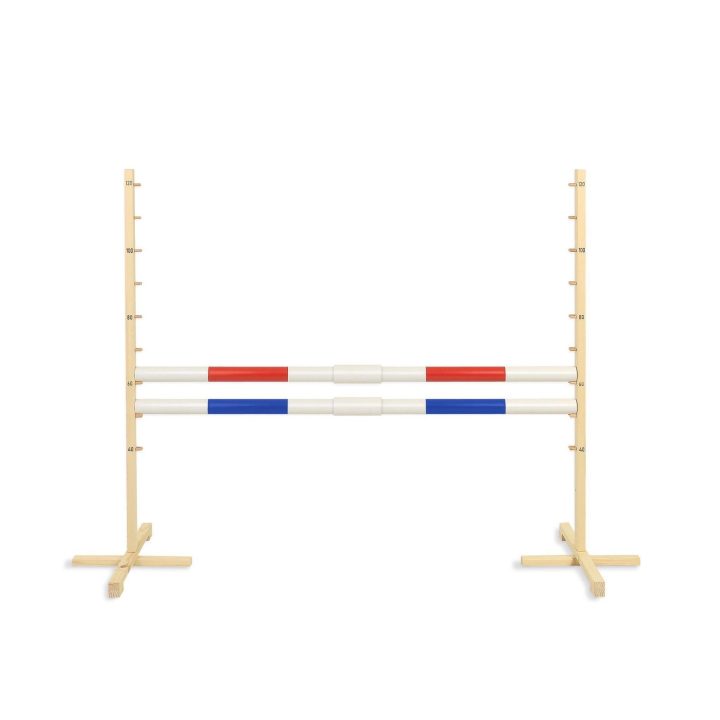 Šuolių kliūtis hobby horse raudona ir mėlyna 120 cm