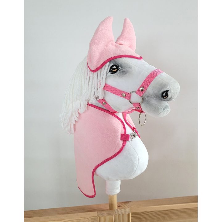 Rinkinys hobby horse : šviesiai rožinis pledas ir ausinukai