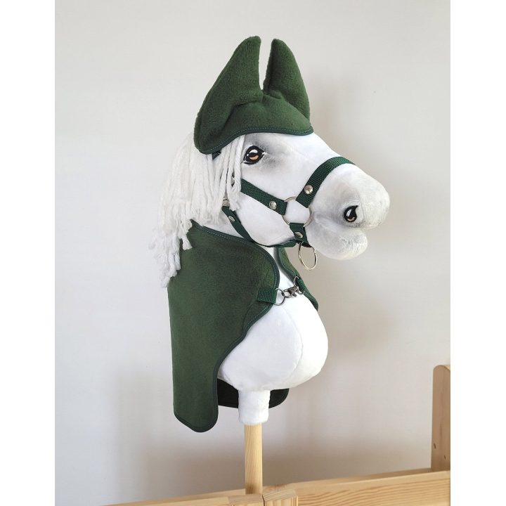 Hobby Horse rinkinys: žalia vilnonė antklodė ir ausinukai