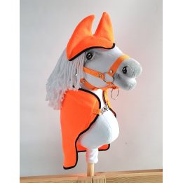 Rinkinys hobby horse: oranžinis pledas ir ausinukai
