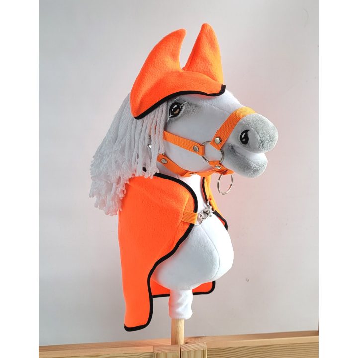 Rinkinys hobby horse: oranžinis pledas ir ausinukai