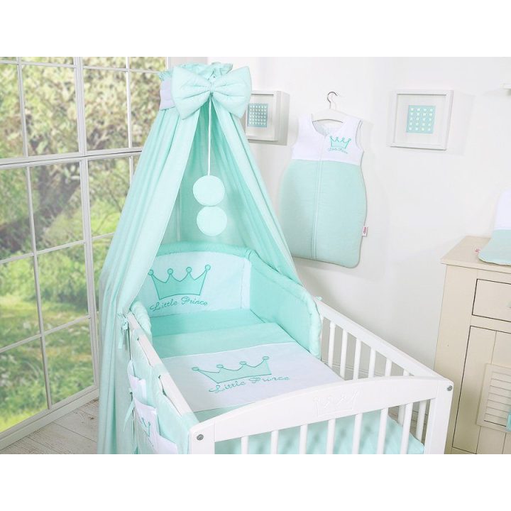 Patalynės komplektas su baldakimu Little Prince, mėtų spalvos